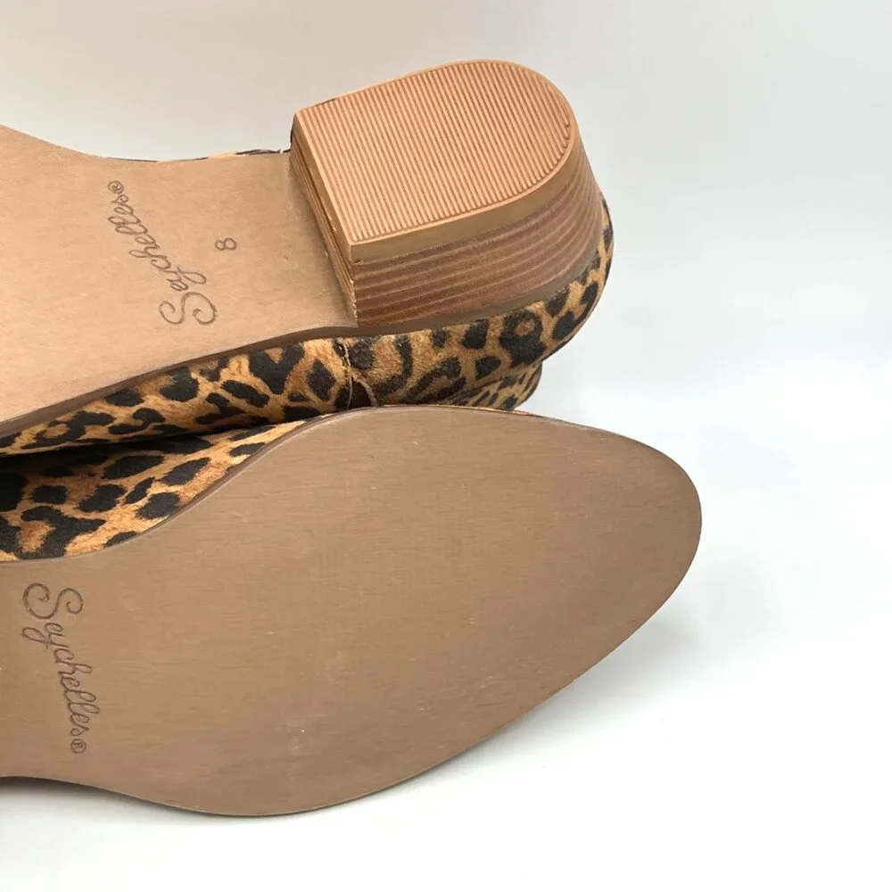Seychelles Womens Size 8 Waiting For You Leopard Cheetah‎ Leather Ankle Boots